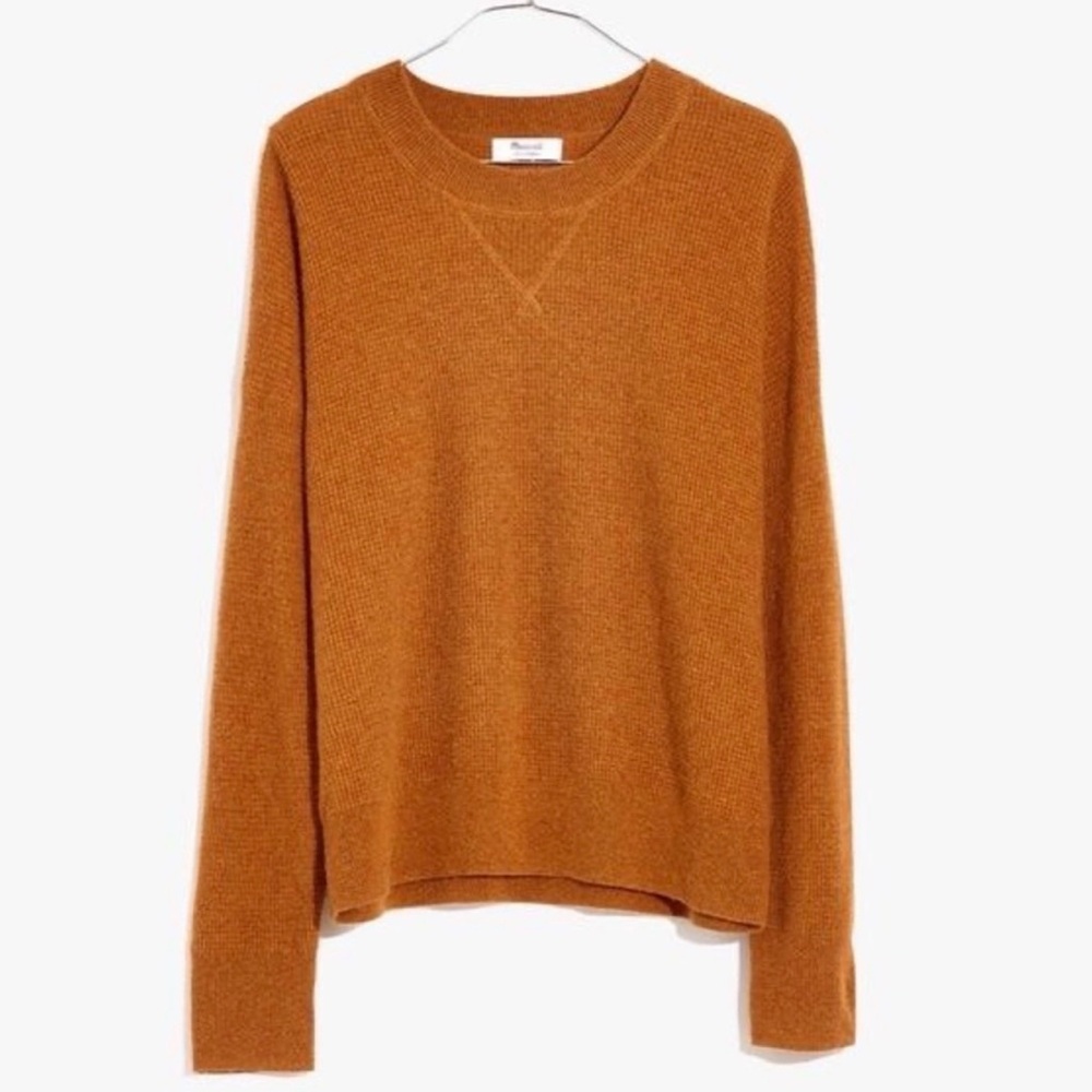 Madewell | 100% Cashmere Pullover Crewneck Jumper in Harvest Brown‎